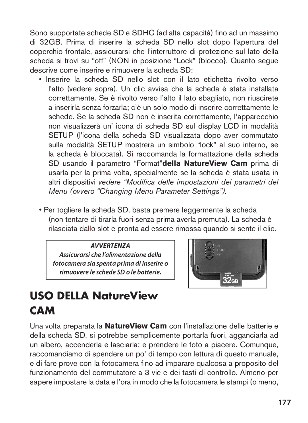 Bushnell 119438 instruction manual 177, Avvertenza 