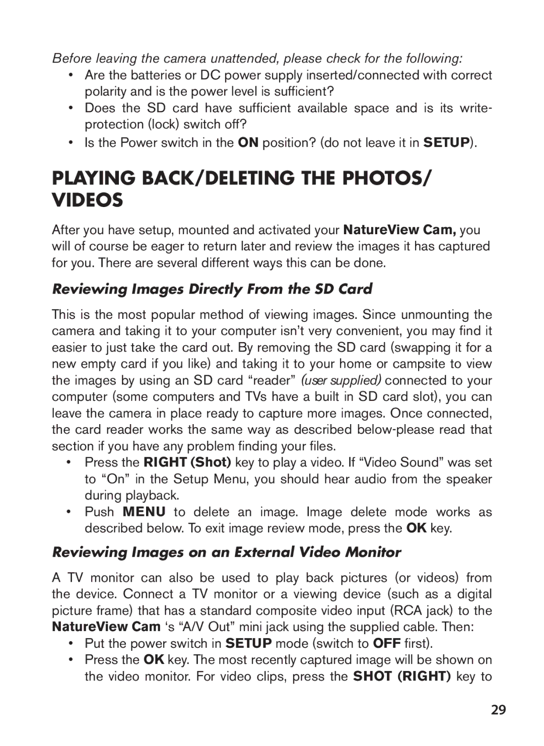 Bushnell 119438 instruction manual Playing BACK/DELETING the PHOTOS/ Videos, Reviewing Images Directly From the SD Card 