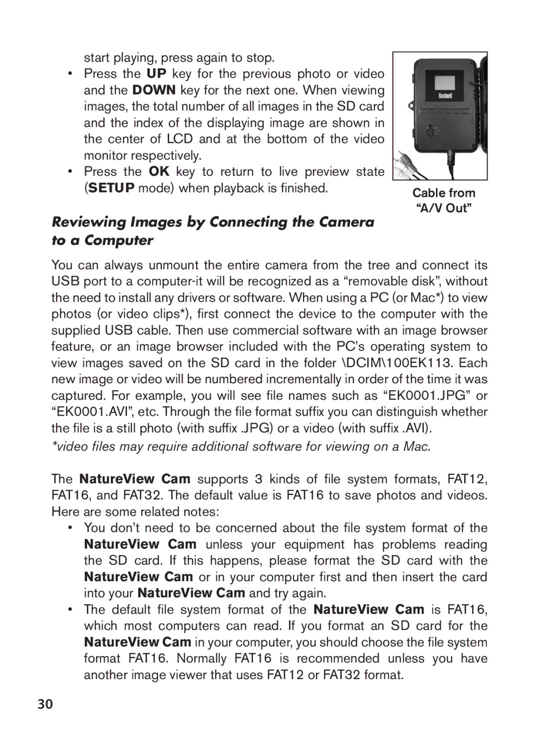 Bushnell 119438 instruction manual Reviewing Images by Connecting the Camera to a Computer 