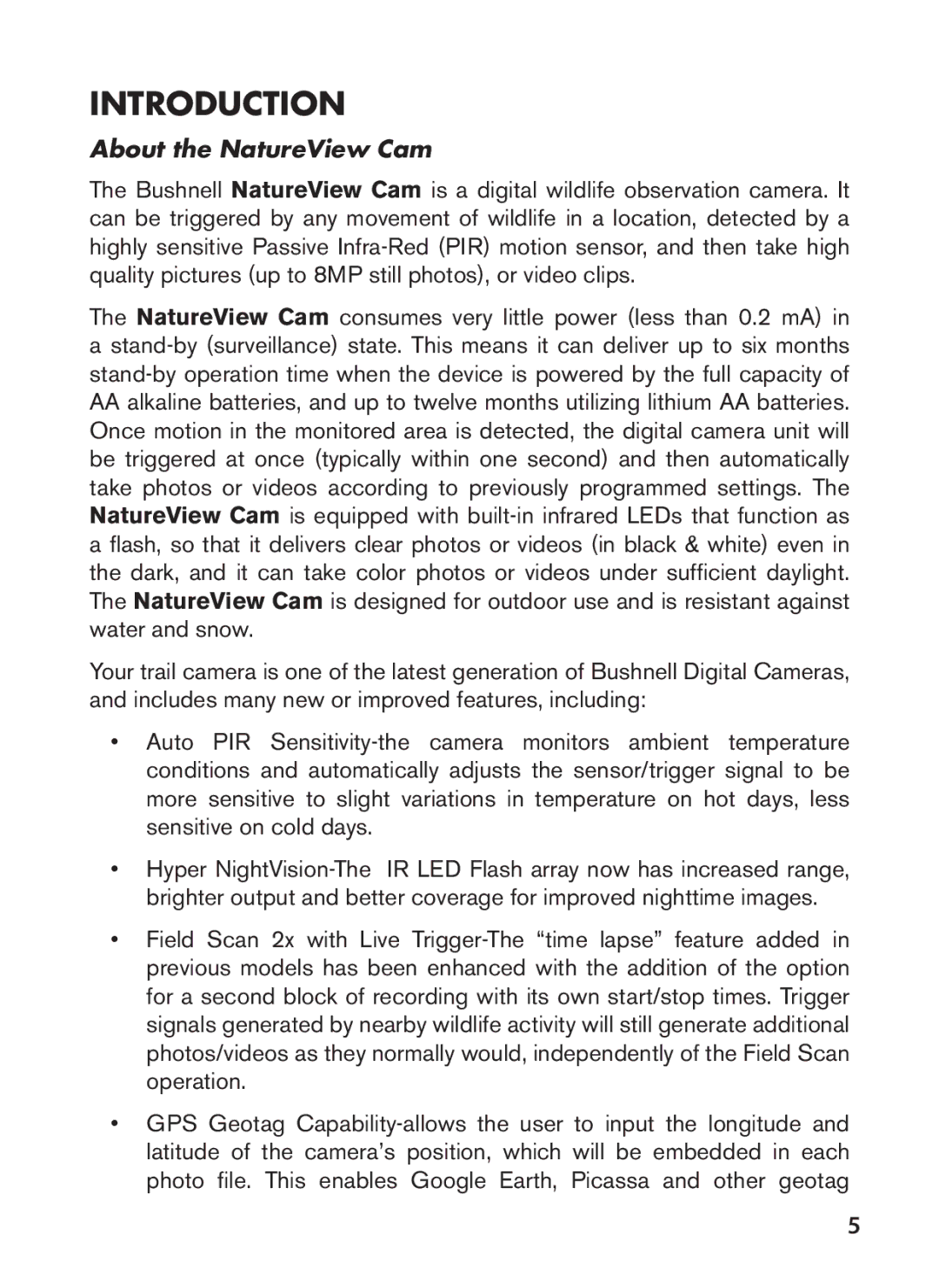 Bushnell 119438 instruction manual Introduction, About the NatureView Cam 