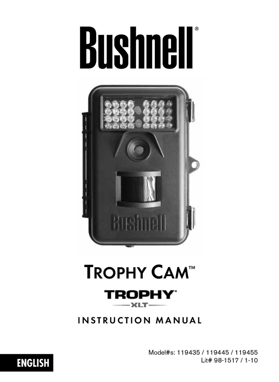 Bushnell 119445, 119455, 119435 instruction manual Trophy CAM, S T R U C T I O N M a N U a L 