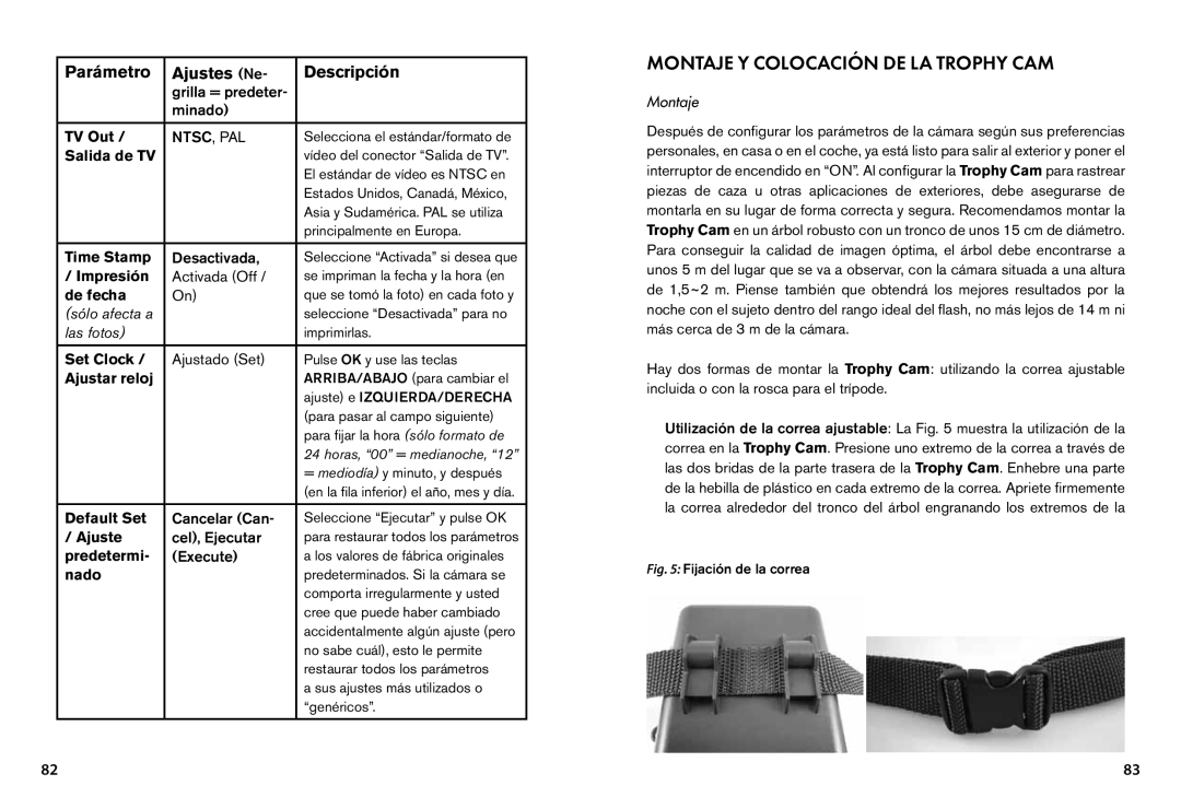 Bushnell 119455, 119445, 119435 instruction manual Montaje Y Colocación de la Trophy CAM 