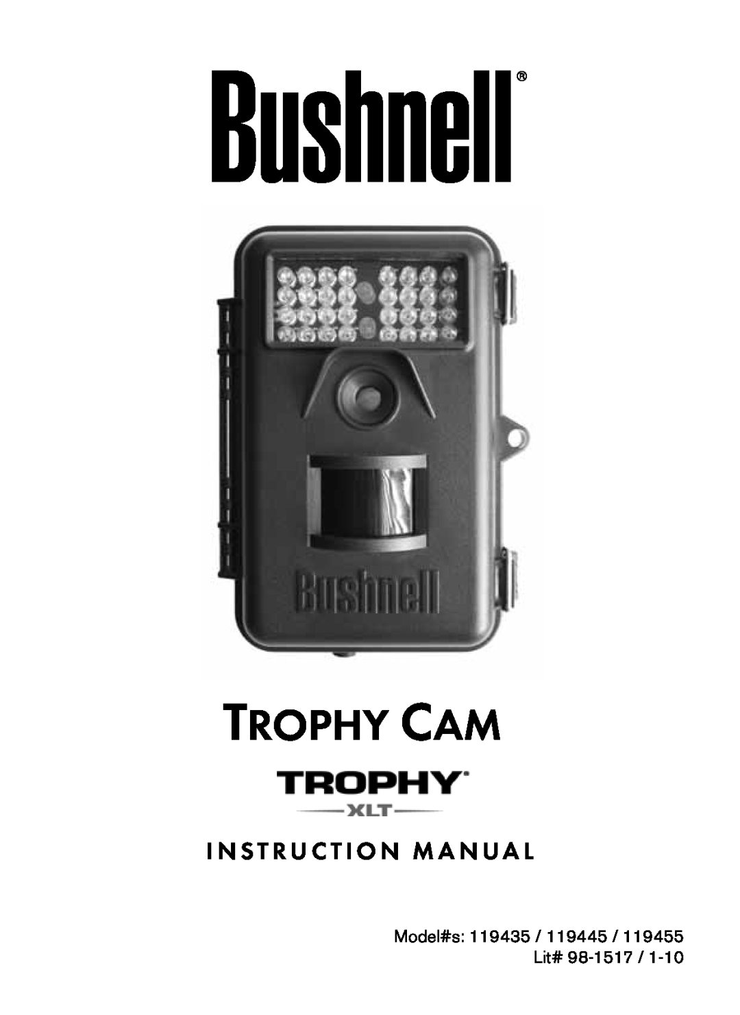 Bushnell 119445, 119455, 119435 instruction manual Trophy Cam, I N S T R U C T I O N M A N U A L 