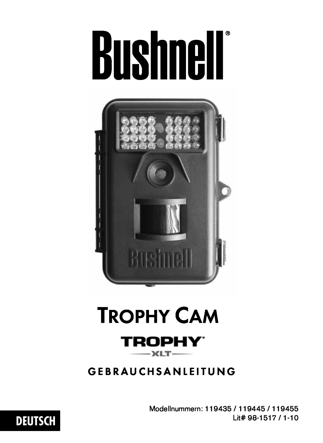 Bushnell 119435, 119455, 119445 instruction manual Deutsch, G E B R A U C H S A N L E I T U N G, Trophy Cam 