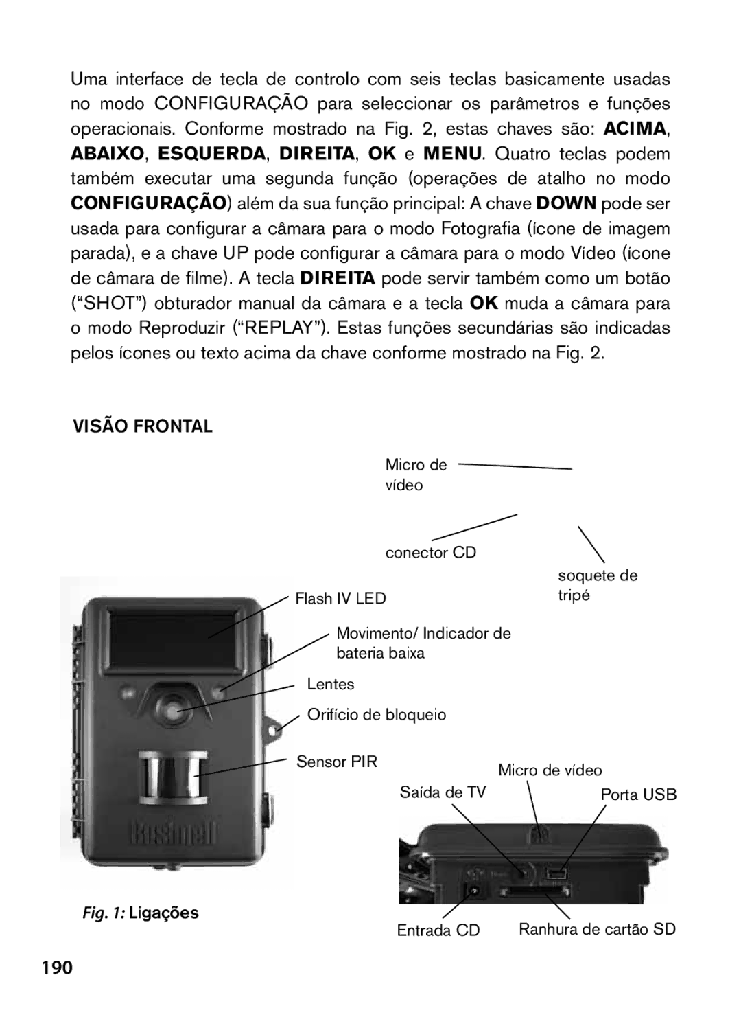 Bushnell 119466, 119467 instruction manual 190, Visão frontal 