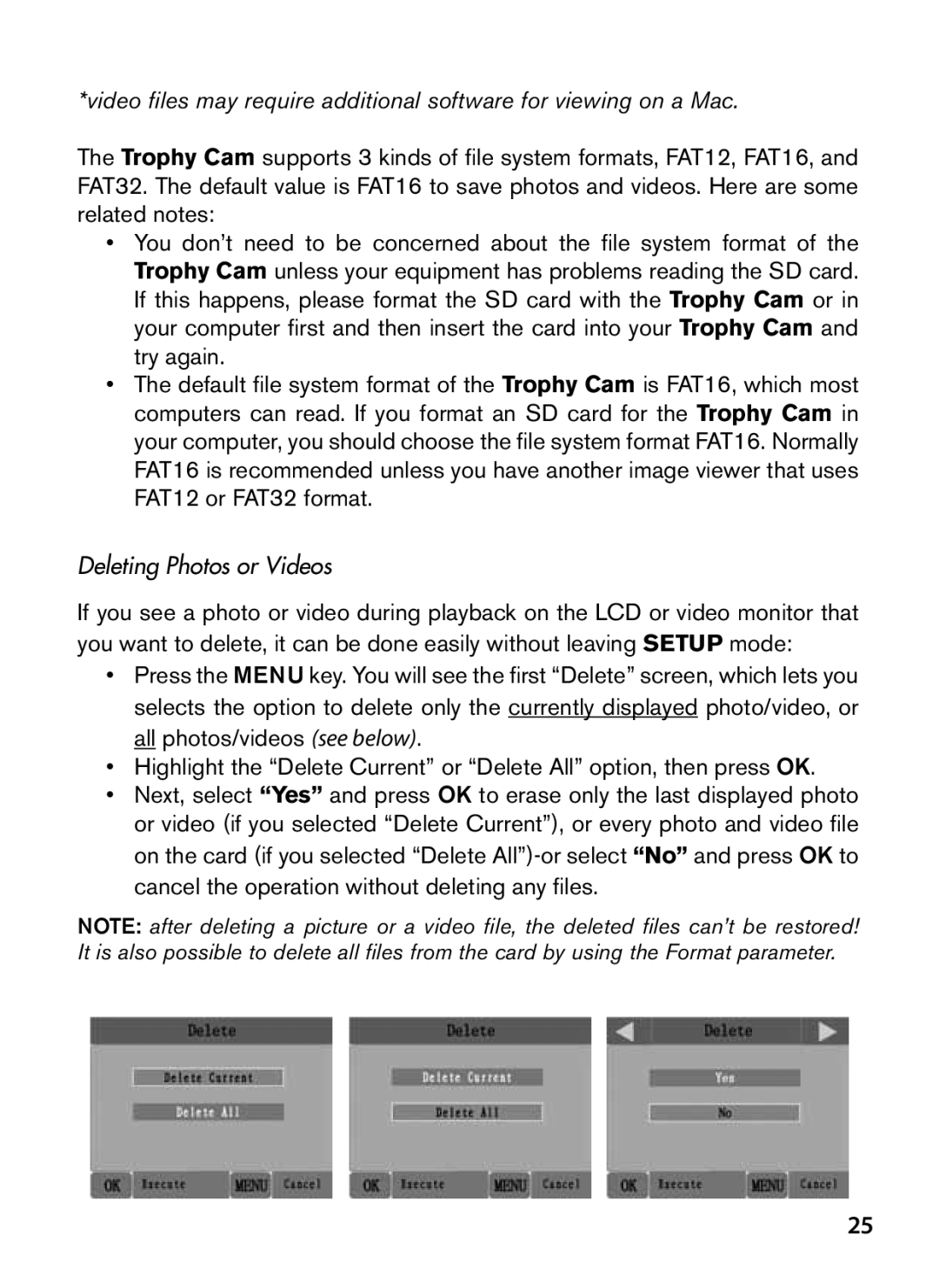 Bushnell 119467, 119466 instruction manual Deleting Photos or Videos 