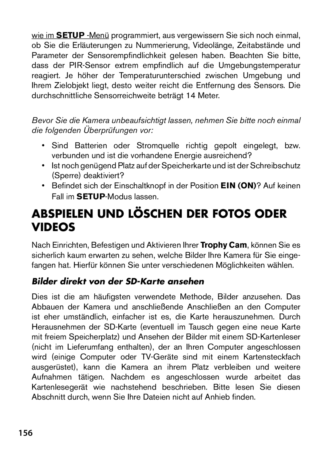 Bushnell 119477, 119476, 119447 Abspielen UND Löschen DER Fotos Oder Videos, 156, Bilder direkt von der SD-Karte ansehen 