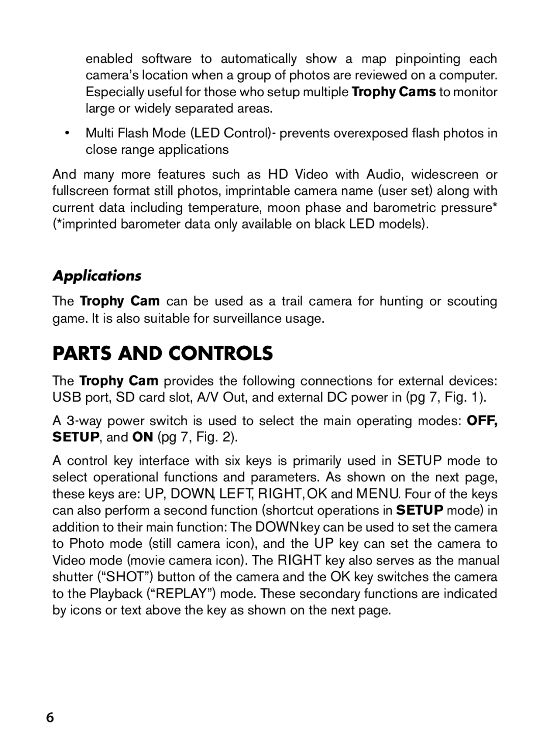 Bushnell 119447, 119477, 119476, 119437 instruction manual Parts and Controls, Applications 