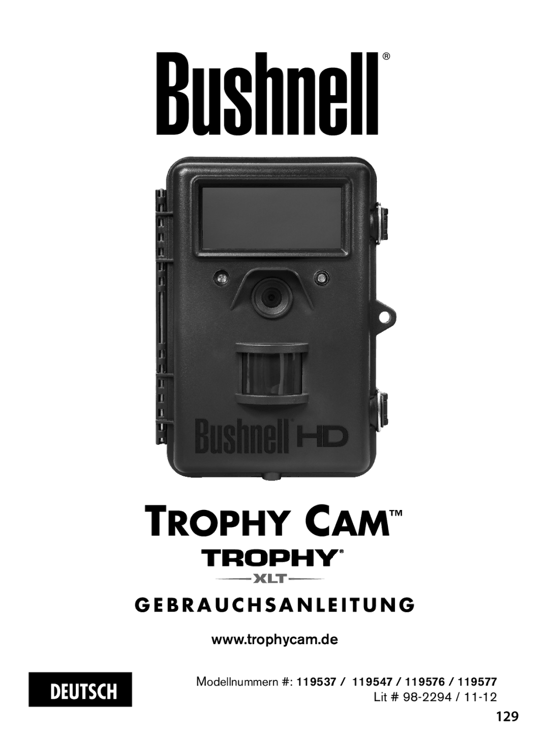 Bushnell 119577, 119576, 119547, 119537 instruction manual B R a U C H S a N L E I T U N G, 129 