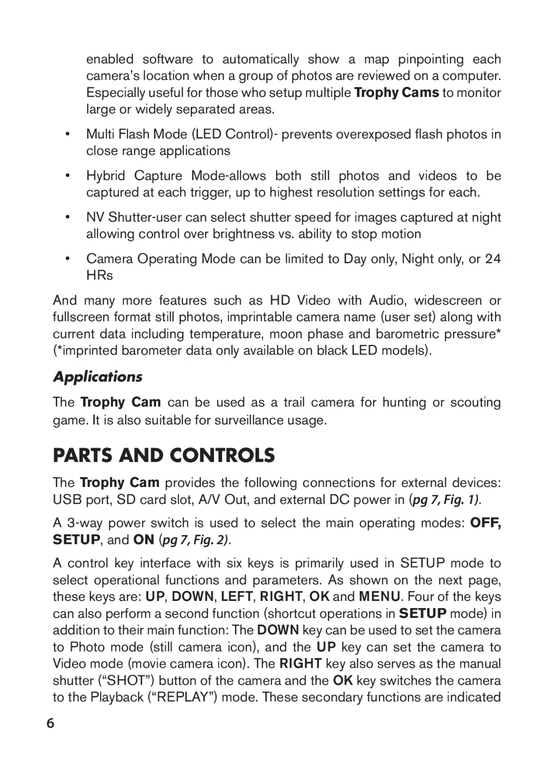 Bushnell 119547, 119576, 119577, 119537 instruction manual Parts and Controls, Applications 