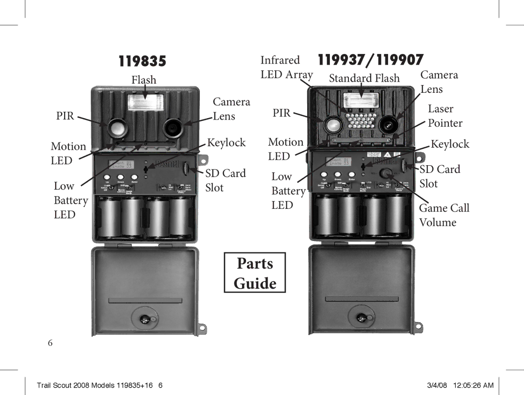 Bushnell 119937, 119835, 119907 manual Parts Guide 