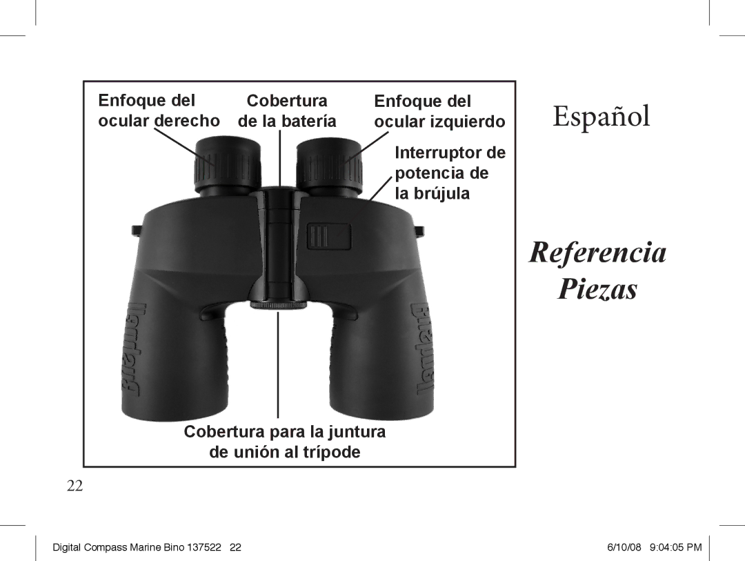 Bushnell 13-7507 instruction manual Referencia Piezas 