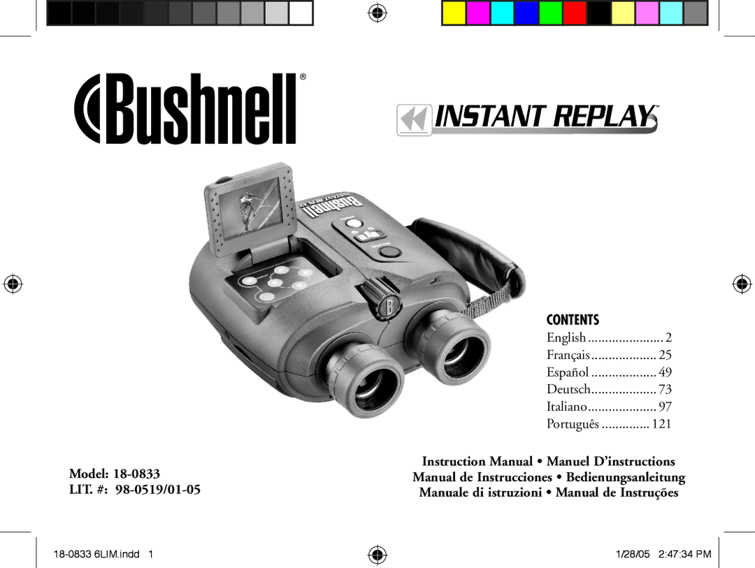 Bushnell 18-0833 instruction manual Contents 