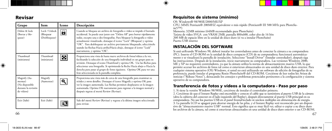 Bushnell 18-0833 instruction manual Revisar, Requisitos de sistema mínimo 