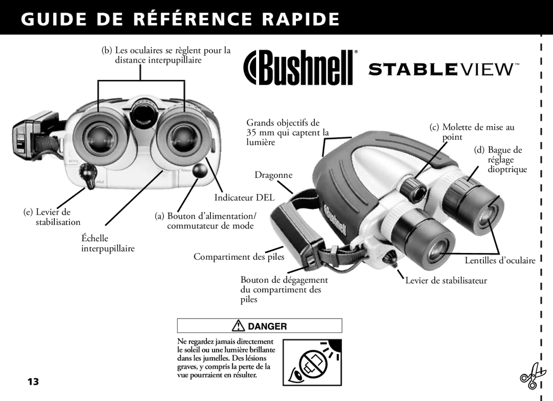 Bushnell 18-1035 manual Compartiment des piles 