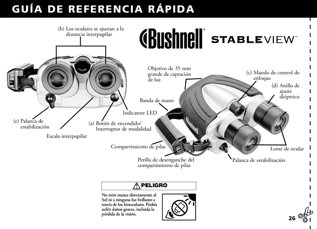 Bushnell 18-1035 manual Peligro 