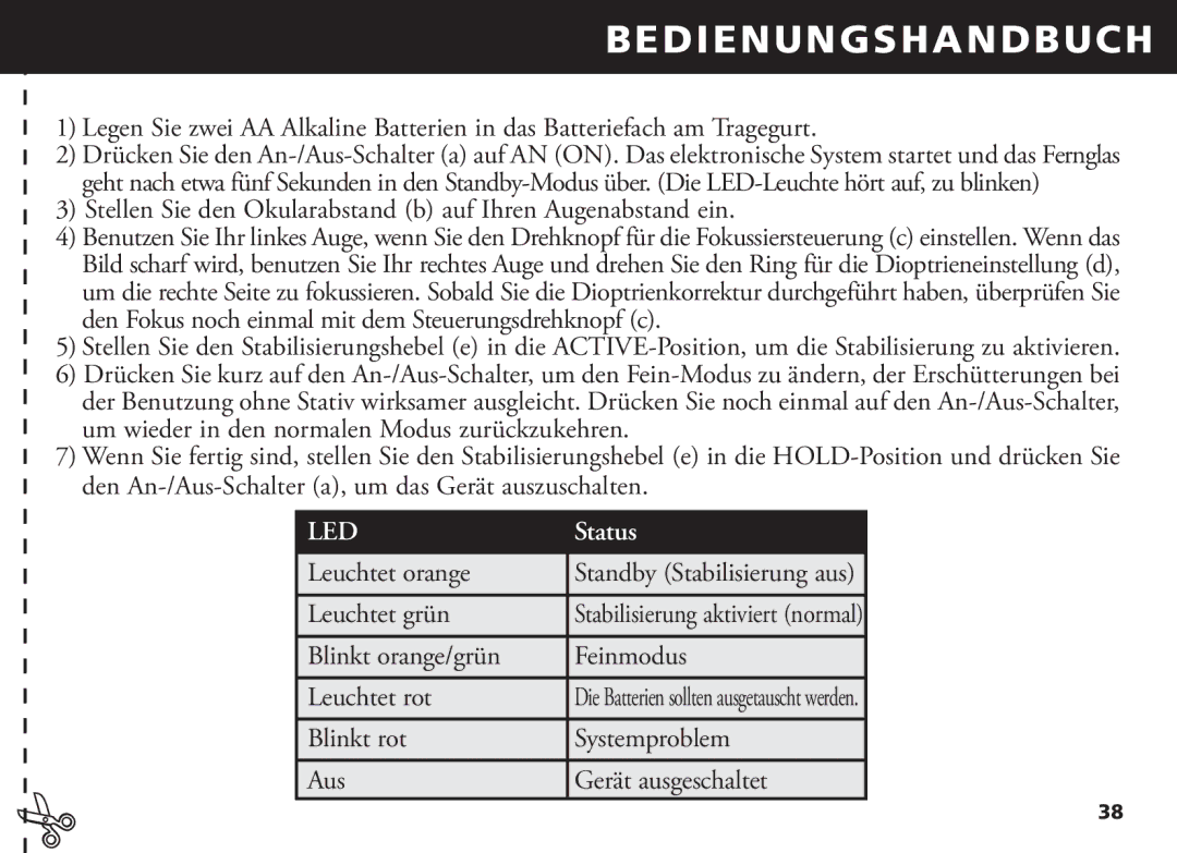 Bushnell 18-1035 manual Stellen Sie den Okularabstand b auf Ihren Augenabstand ein, Leuchtet orange, Leuchtet grün 