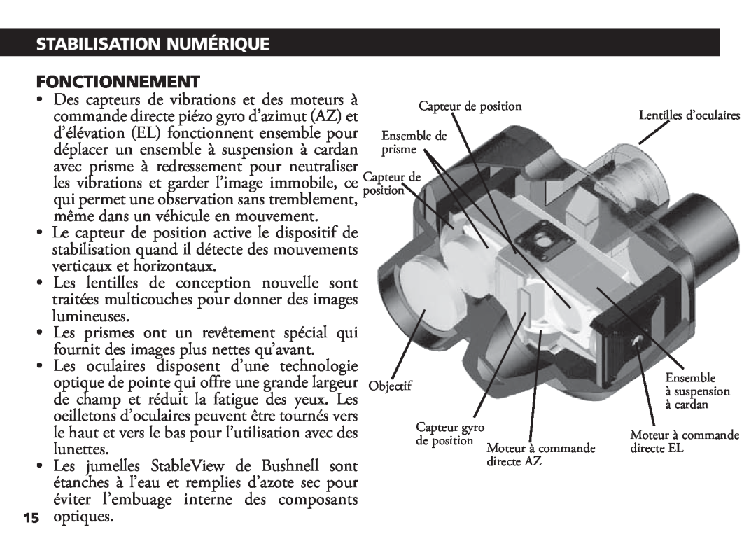 Bushnell 18-1035 manual Stabilisation Numérique, Fonctionnement 