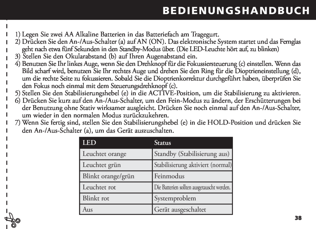 Bushnell 18-1035 manual Bedienungshandbuch, Status L 