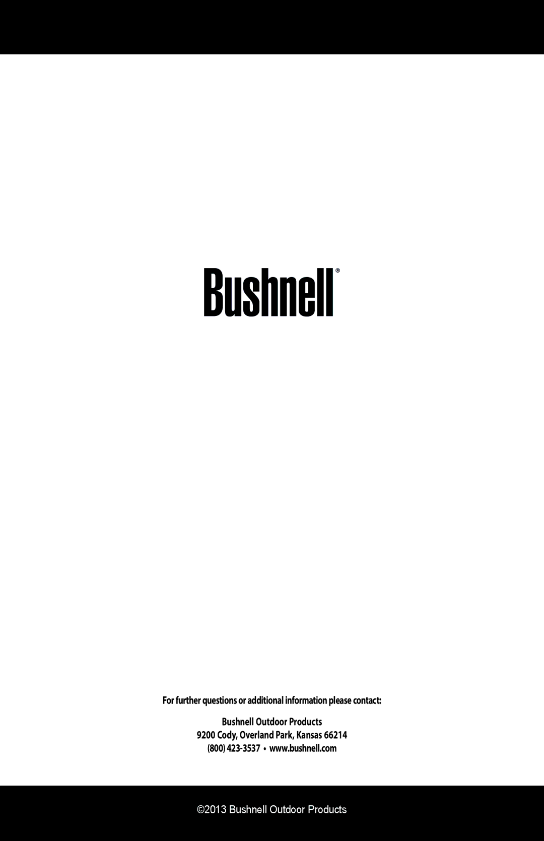 Bushnell 181561 instruction manual Bushnell Outdoor Products 