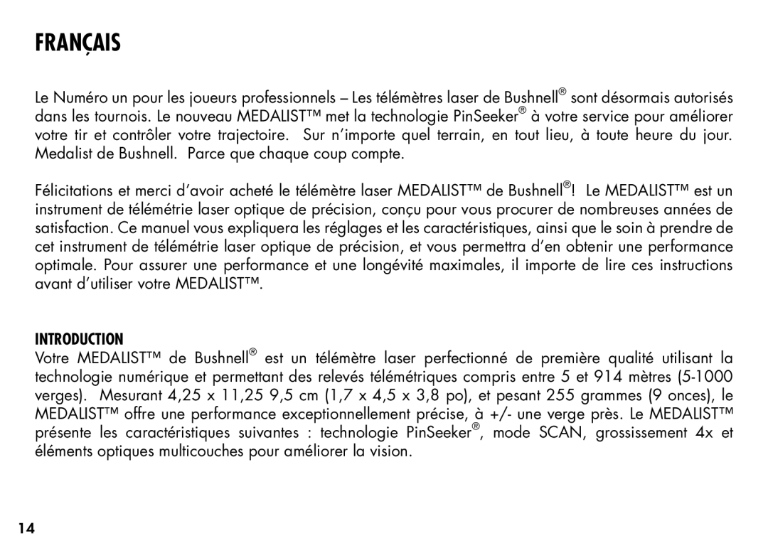 Bushnell 20-1354, 201355 manual Français 