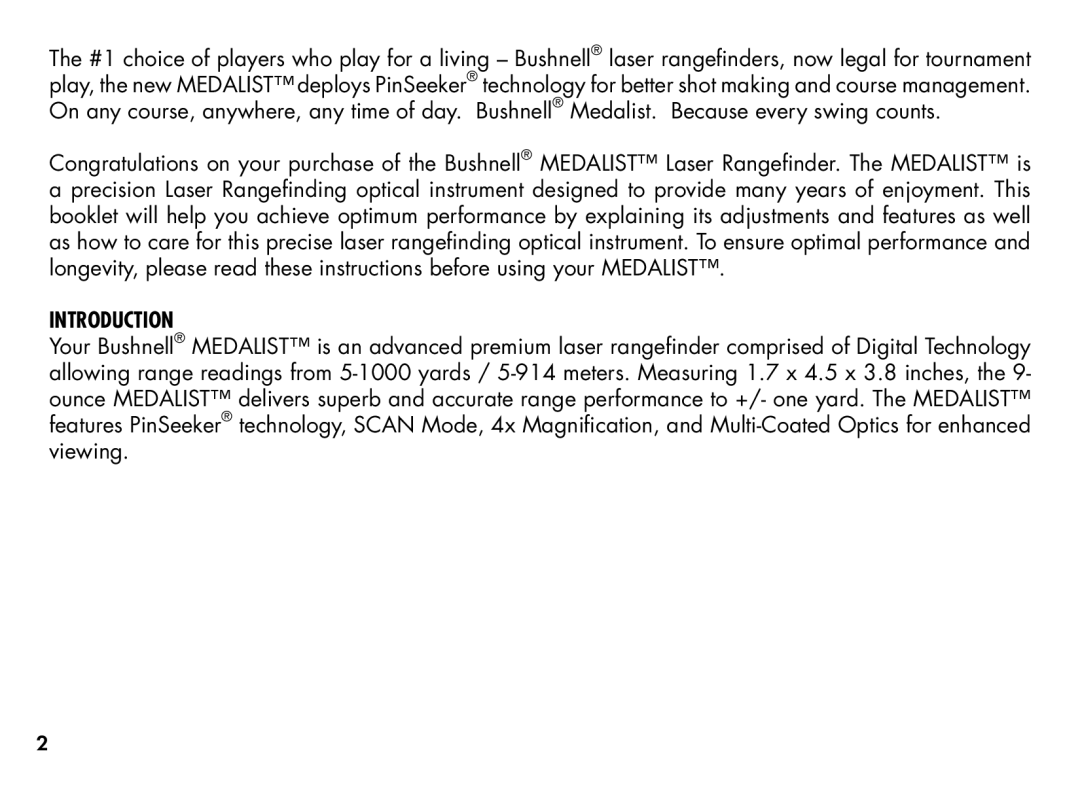 Bushnell 20-1354, 201355 manual Introduction 