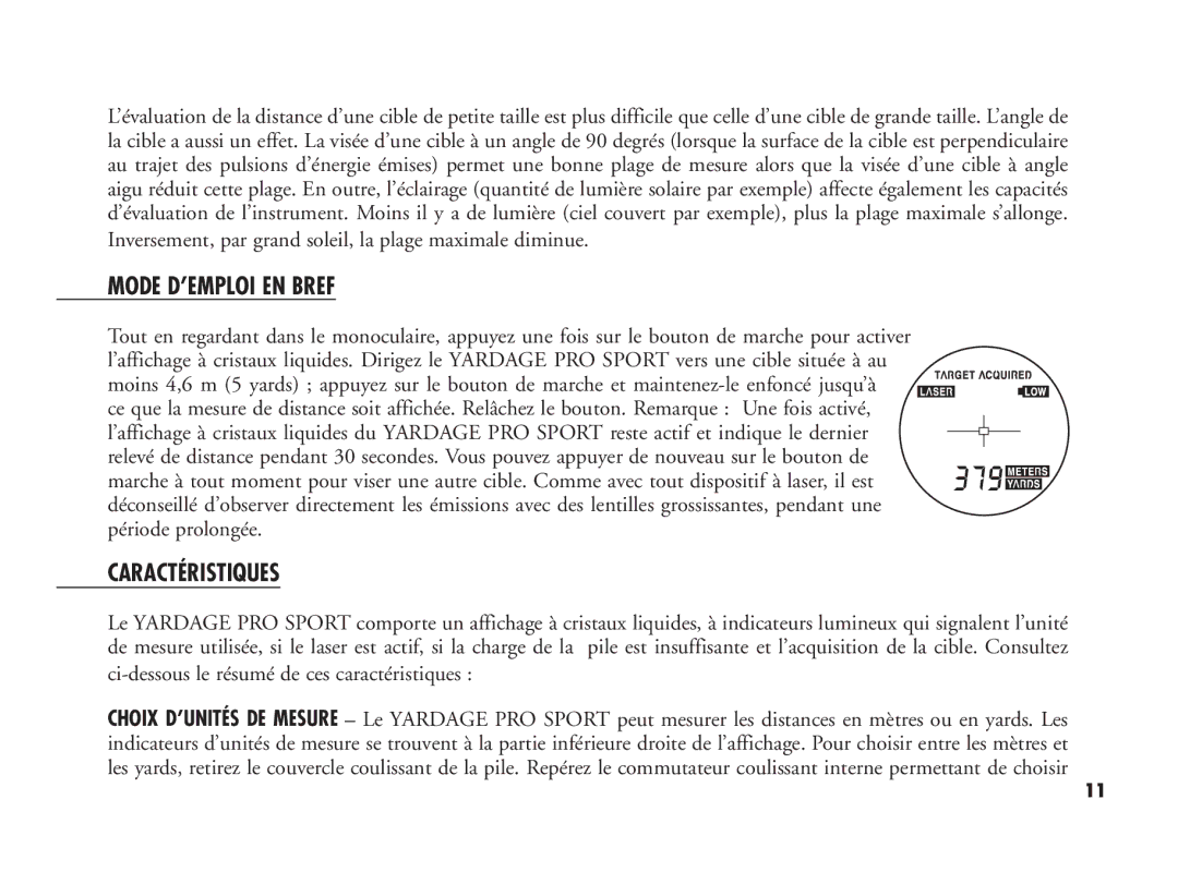 Bushnell 20-1920, 20-1916 manual Mode D’EMPLOI EN Bref, Caractéristiques 