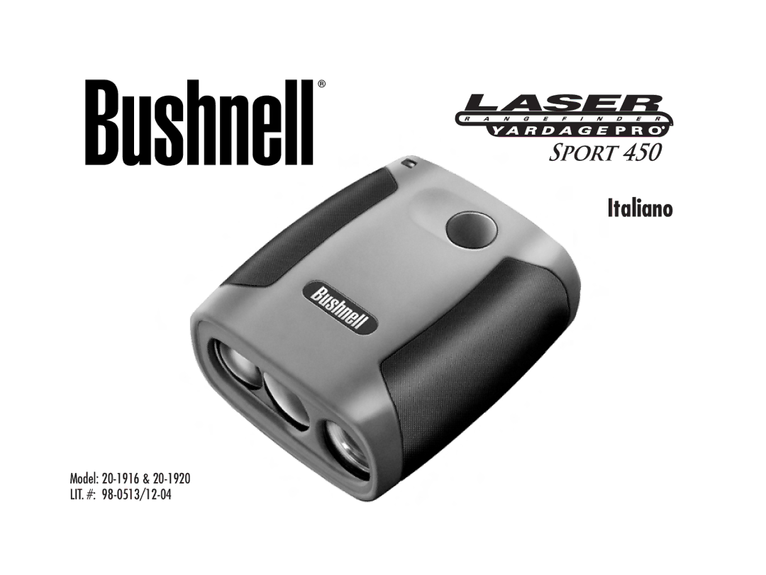 Bushnell 20-1920, 20-1916 manual Italiano 