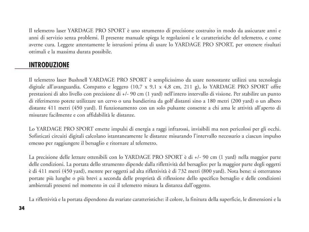 Bushnell 20-1916, 20-1920 manual Introduzione 