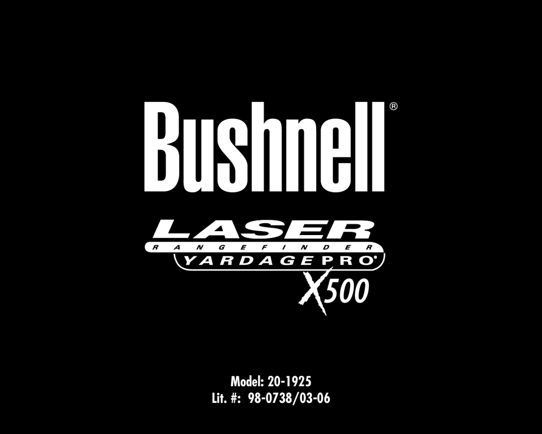 Bushnell 20-1925 manual Model Lit. # 98-0738/03-06 