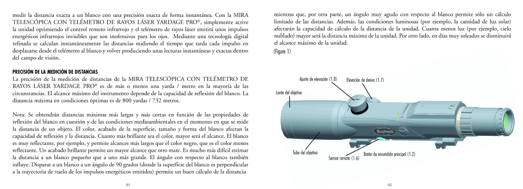 Bushnell 20-4124EU manual Precisión DE LA Medición DE Distancias 