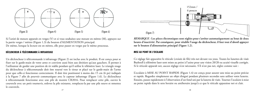 Bushnell 20-4124EU manual Déclencheur À Télécommande À Infrarouge, Mise AU Point DE L’OCULAIRE 