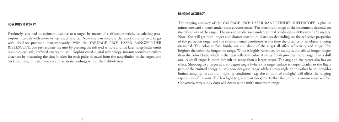 Bushnell 20-4124EU manual HOW does IT WORK?, Ranging Accuracy 