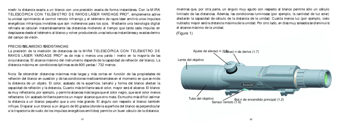 Bushnell 20-4124EU manual Precisión DE LA Medición DE Distancias 