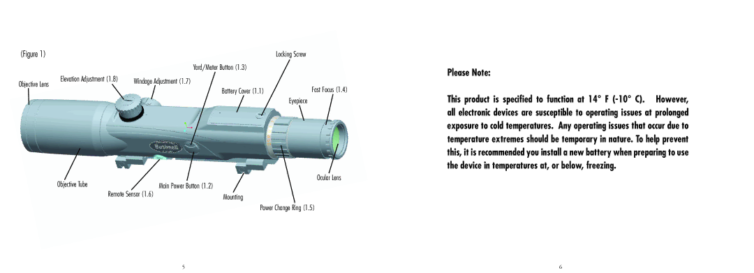 Bushnell 20-4124EU manual Please Note 