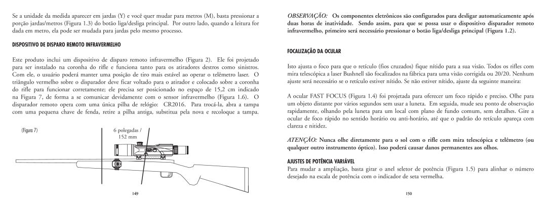 Bushnell 20-4124EU manual Dispositivo De Disparo Remoto Infravermelho, Figura, Focalização Da Ocular 