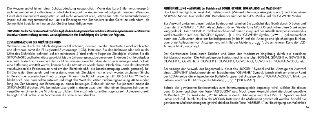 Bushnell 20-5101 manual Zusammenfassung DER Gerätebedienung, Unteren Rand der LCD-Anzeige die Meldung „ Normal 