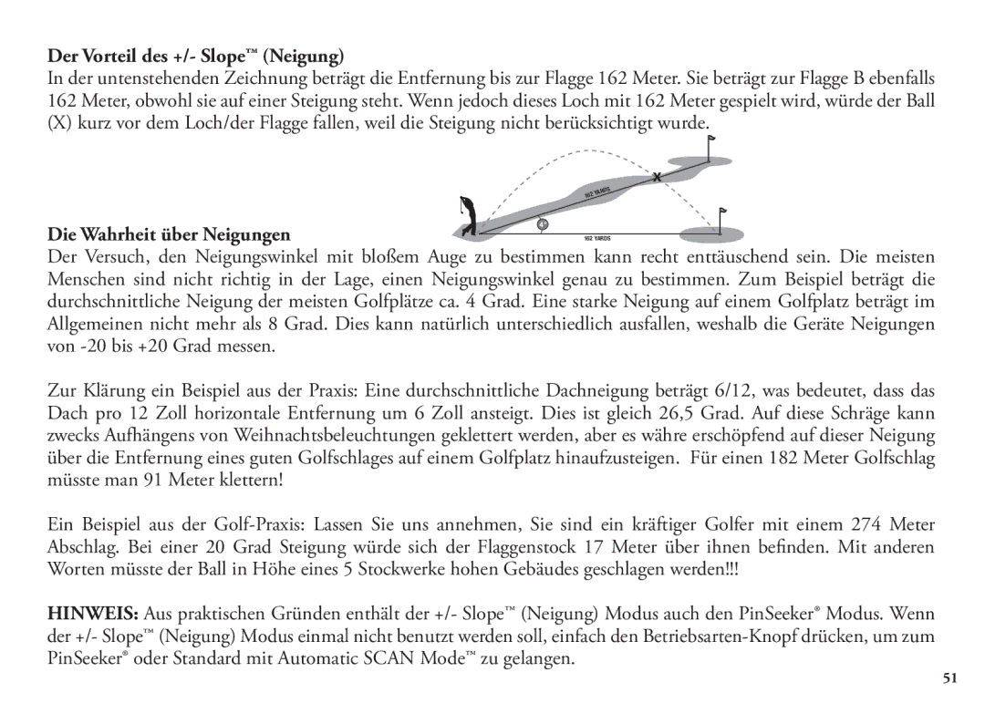 Bushnell 98-1342/12-08, 20 5106, 20 5105 manual Der Vorteil des +/- Slope Neigung, Die Wahrheit über Neigungen 