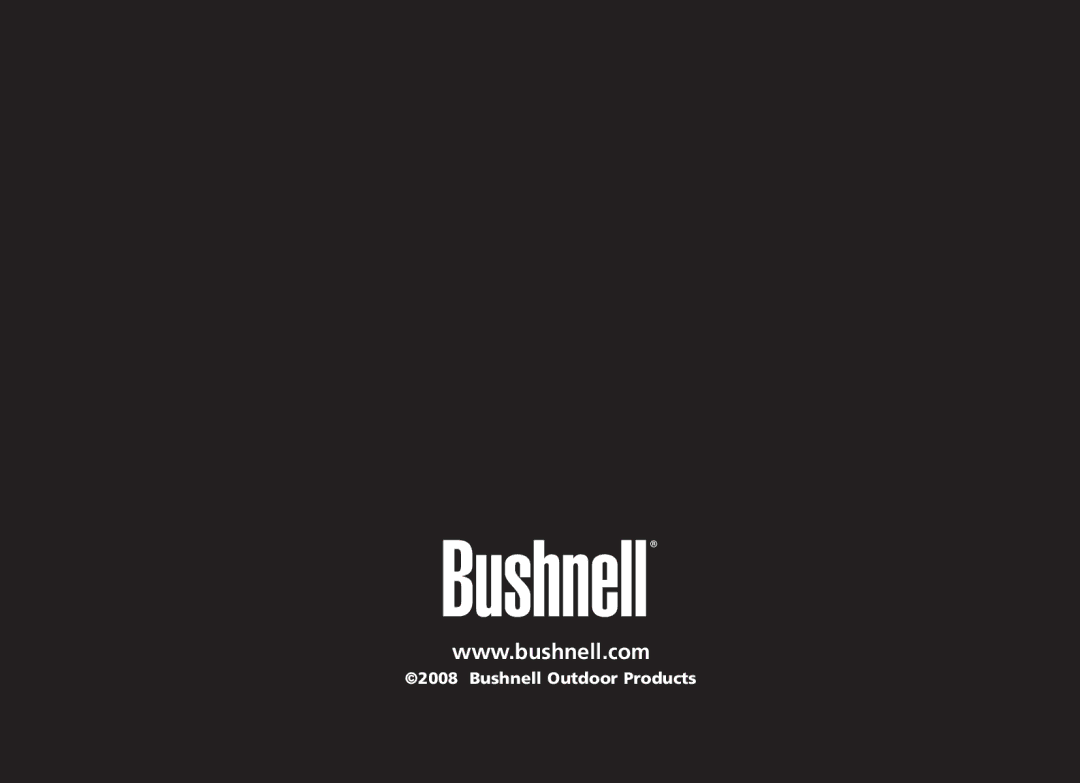 Bushnell 20 5105, 20 5106, 98-1342/12-08 manual Bushnell Outdoor Products 