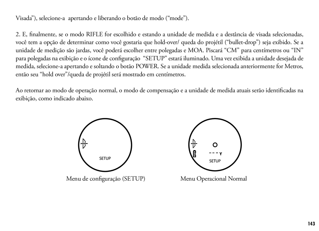 Bushnell 201250, 201042 manual Menu Operacional Normal 