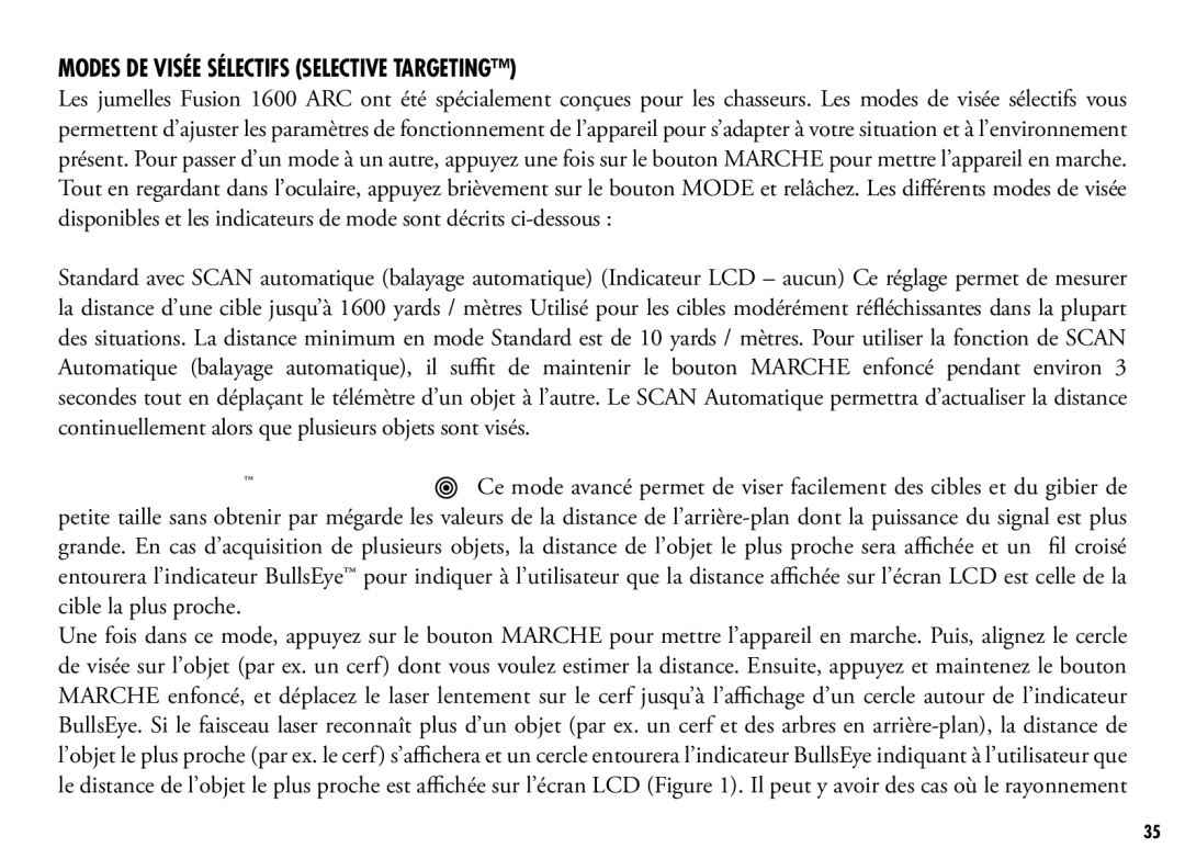 Bushnell 201250, 201042 manual Modes DE Visée Sélectifs Selective Targeting 