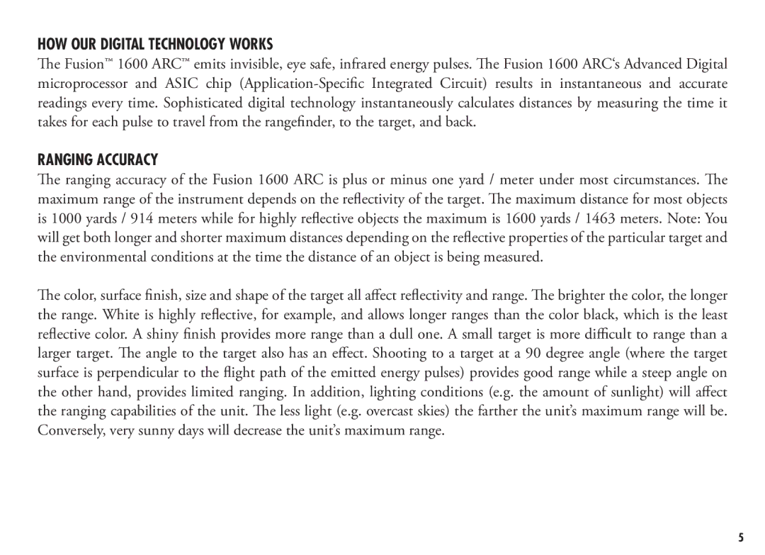 Bushnell 201250, 201042 manual HOW OUR Digital Technology Works, Ranging Accuracy 