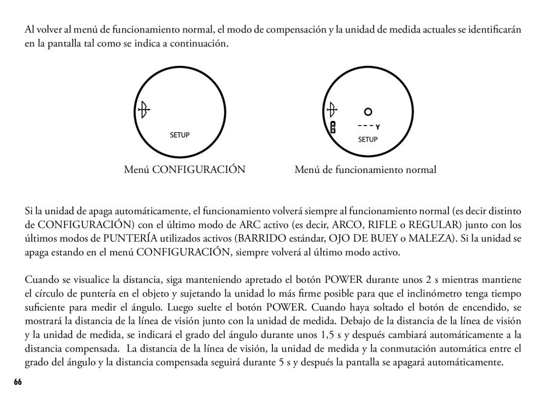 Bushnell 201042, 201250 manual Menú de funcionamiento normal 