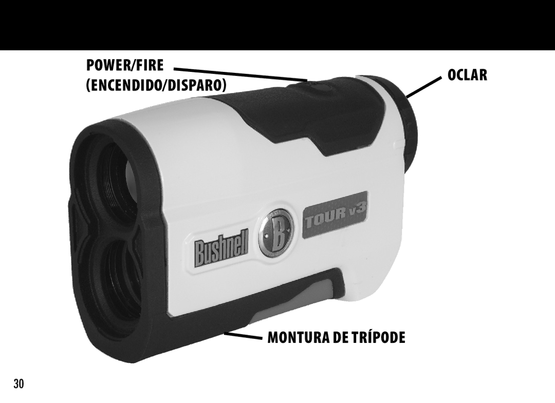 Bushnell 201361, 201360 manual POWER/FIREOclar Encendido/DISPARO Montura de trípode 