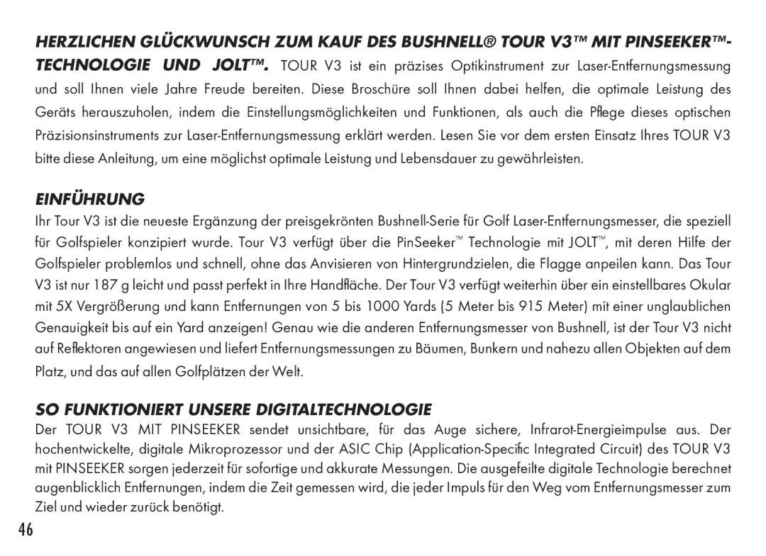 Bushnell 201361, 201360 manual Einführung, SO Funktioniert Unsere Digitaltechnologie 