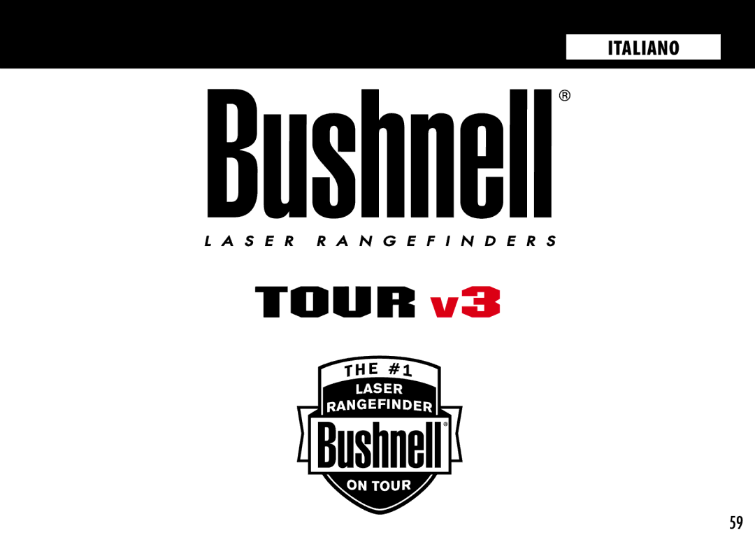 Bushnell 201360, 201361 manual Italiano 