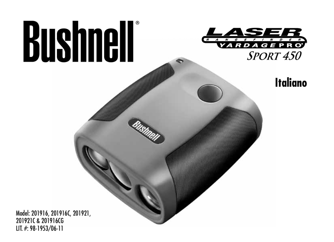 Bushnell 201921C, 201916CG manual Italiano 