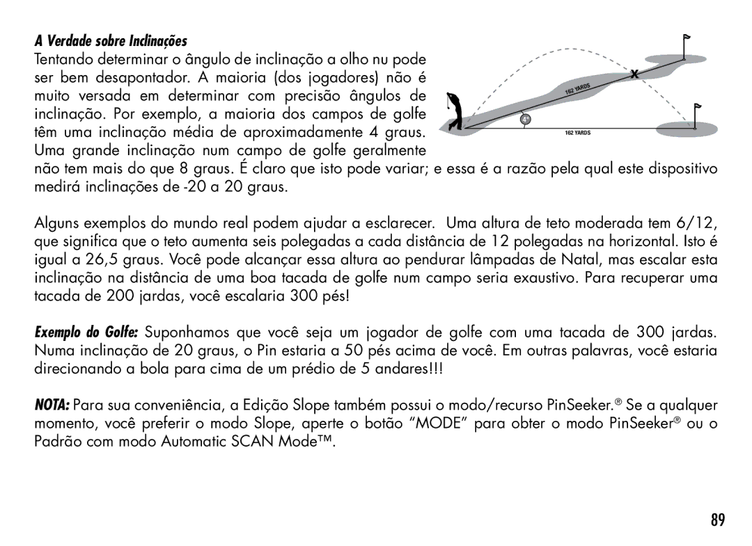 Bushnell 201927, 201930, 201928, 201929, 201933, 201940 manual Verdade sobre Inclinações 