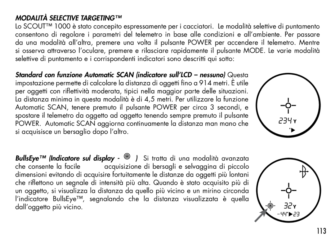 Bushnell 201942 manual 113, Modalità Selective Targeting 