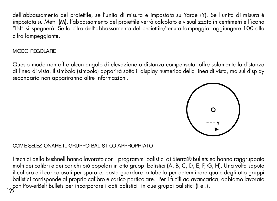 Bushnell 201942 manual Come Selezionare IL Gruppo Balistico Appropriato, 122 